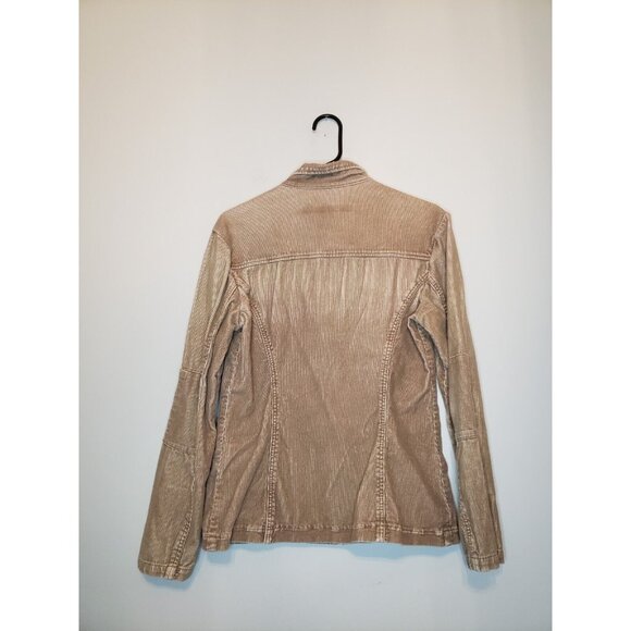Vtg Z Cavaricci Women M Corduroy Jacket Tan Long Sleeve Button Front Pockets Y2K - Picture 2 of 5